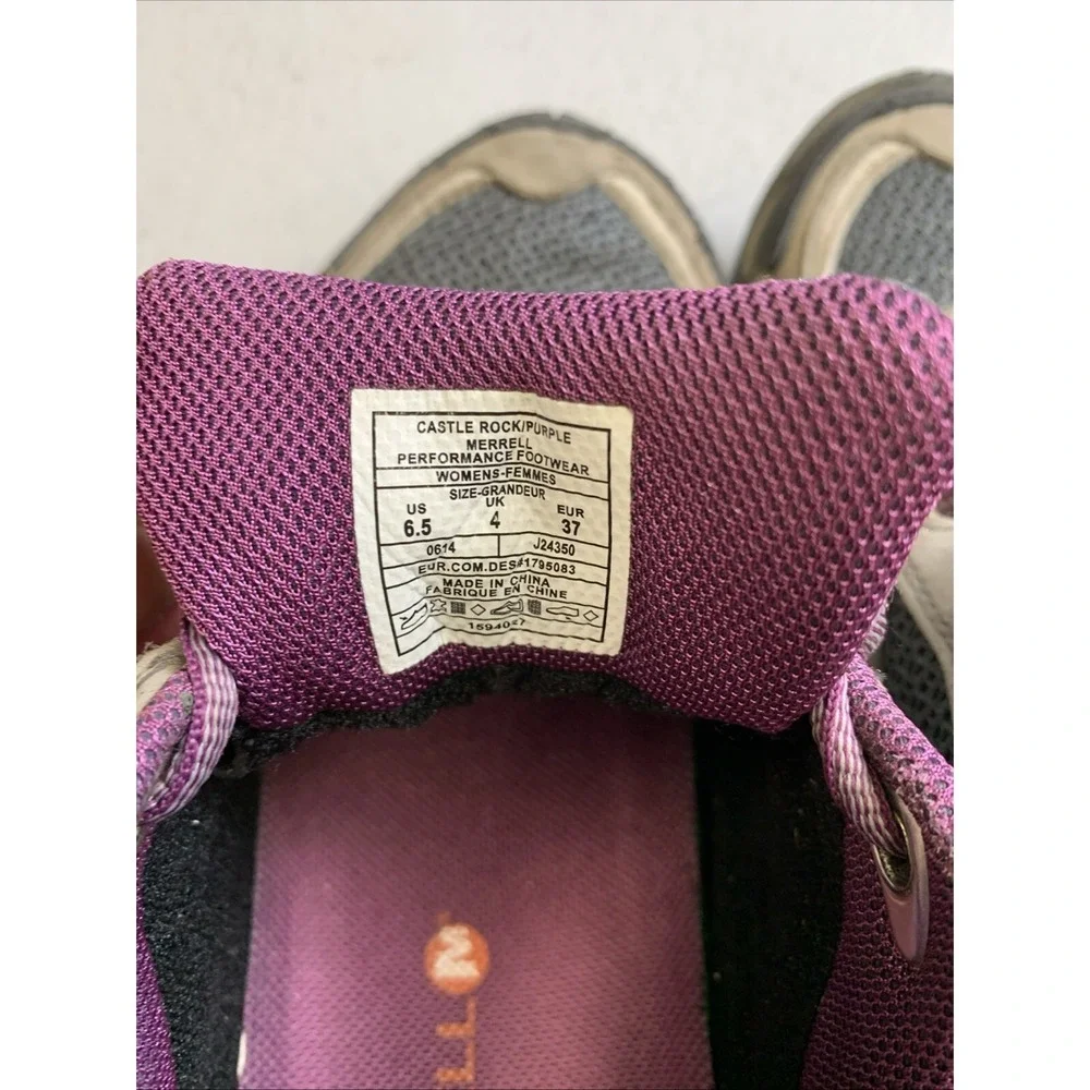 MERRELL Shoes Women's 6.5 Select‎ Dry Gray Purple Laces Air Cushion Select Grip